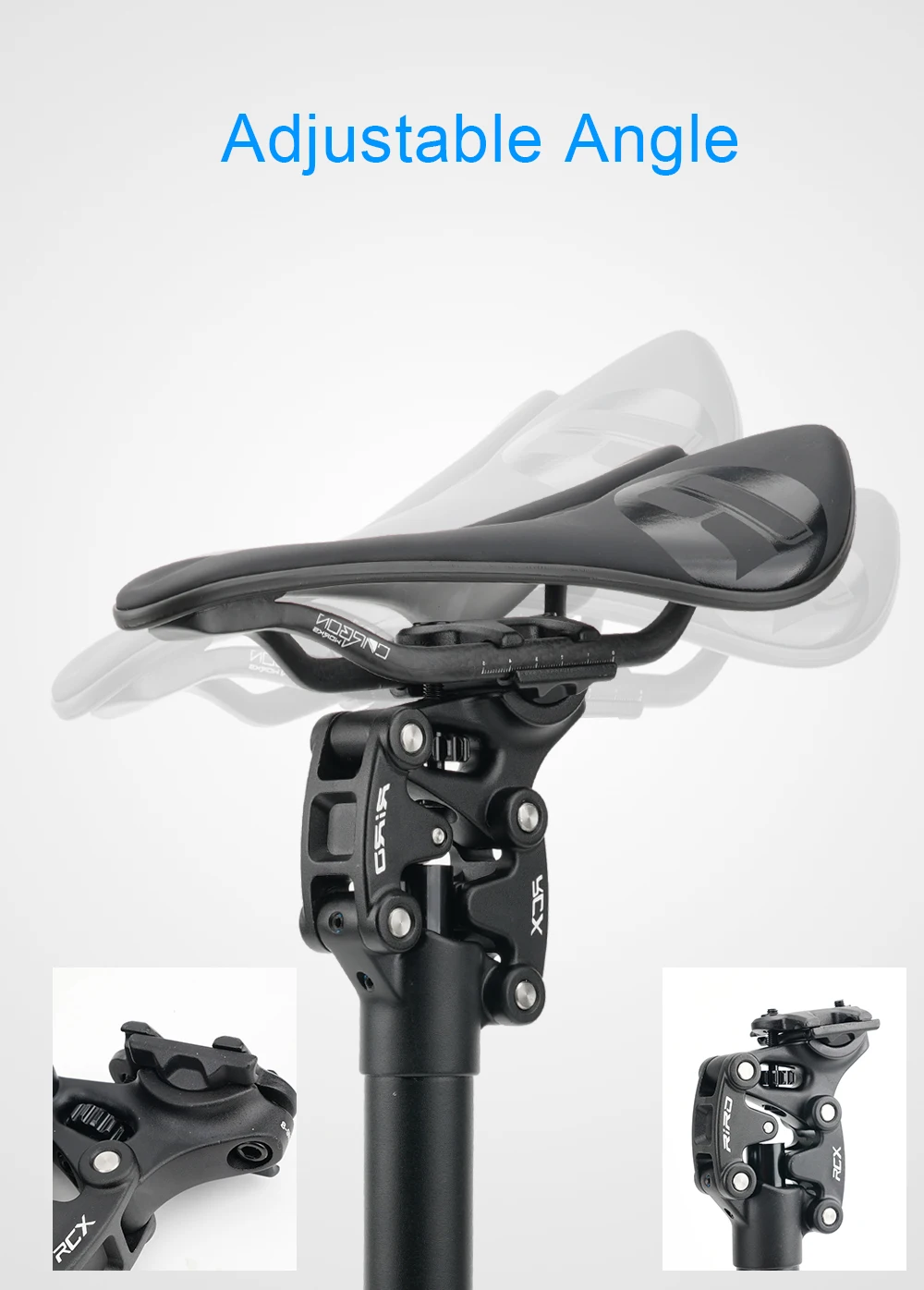 RIRO RCX Bicycle Suspension Seatpost Shock Absorber Seat Post 350mm*27.2mm/28.6/30.0/30.4/30.9/31.6/33.9mm MTB/E-Bike Seat Tube