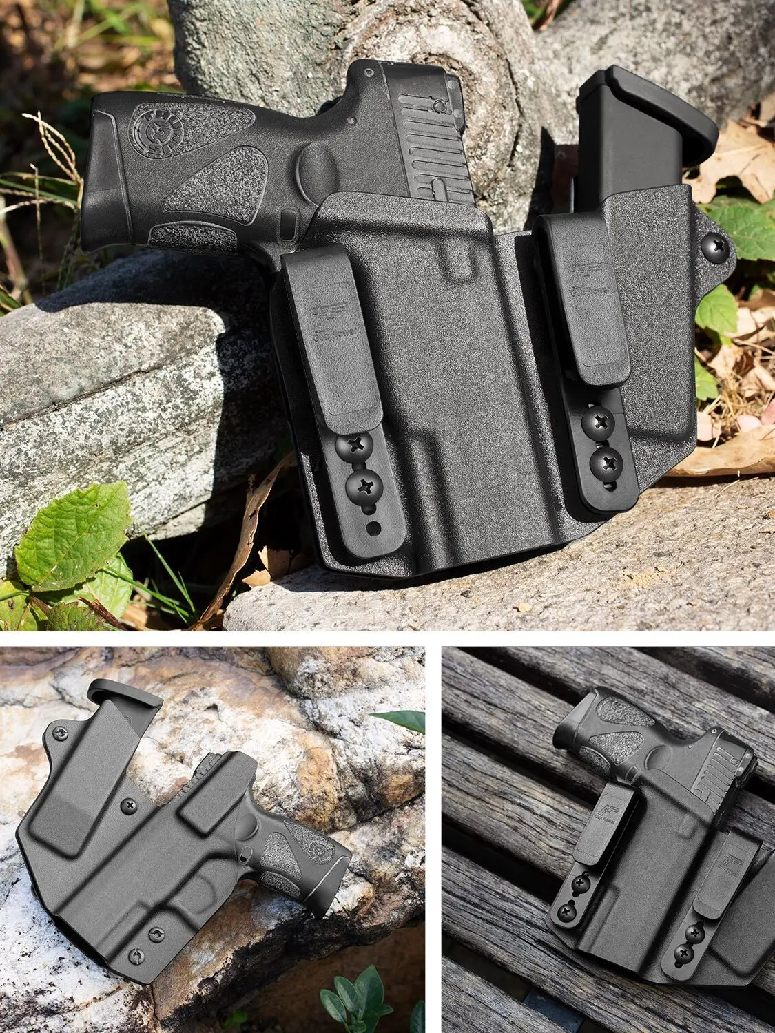 Only Fit Glock G19,G19X,Compatible G17,Sidecar Kydex IWB Holster with Magazine Pouch Equipment Cases,Lock Click Sound,Right Hand