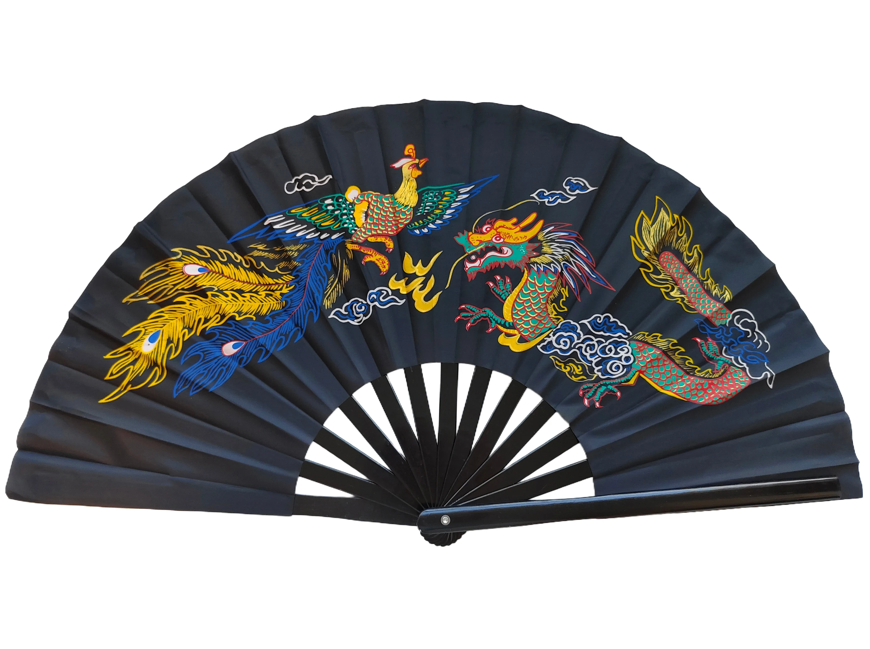 Tai Chi Fan Bamboo Kung Fu Martial Arts 34 Centimeter Fans Wushu Art Martiaux Cosplay Dance Performance Fan Red Kun Master