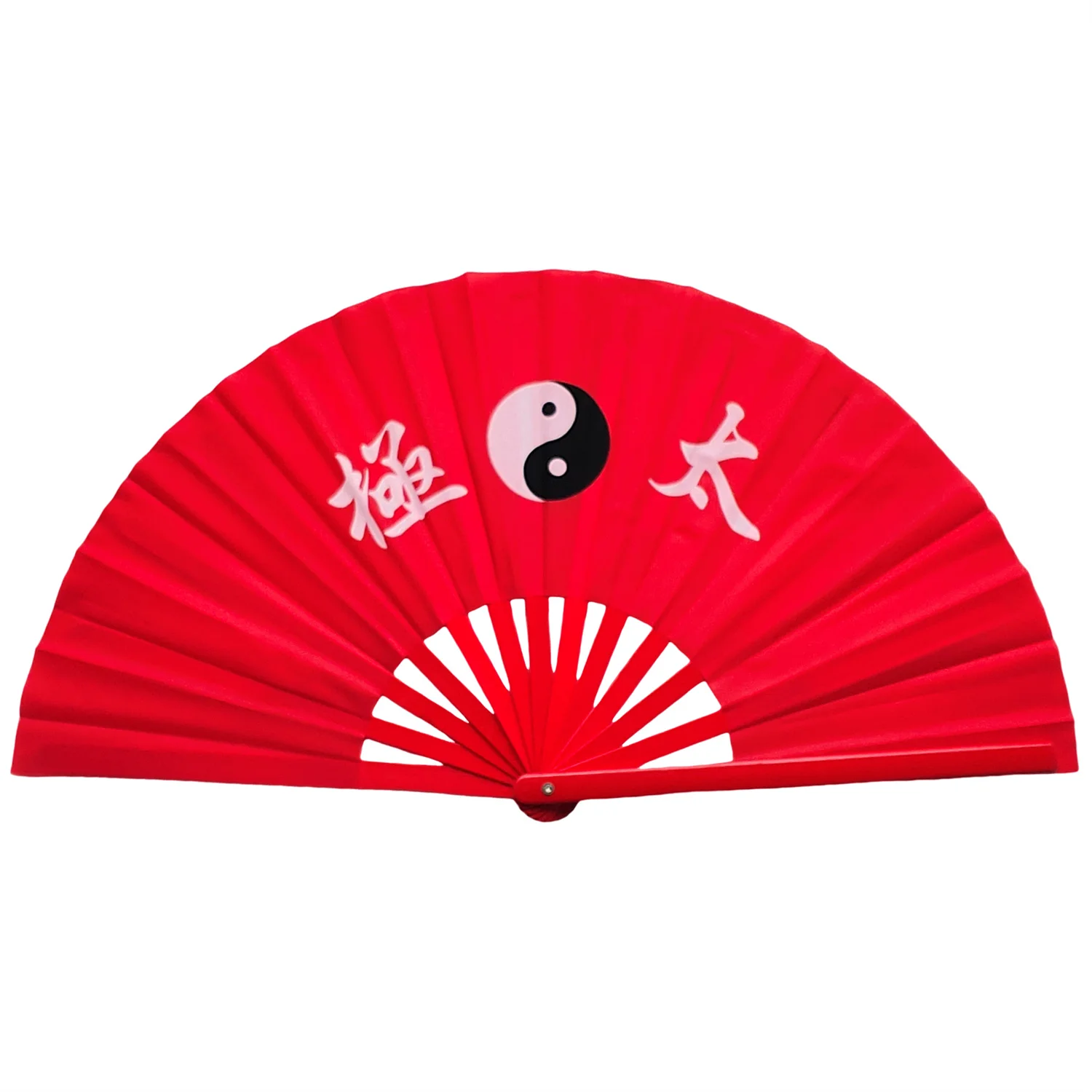 Tai Chi Fan Bamboo Kung Fu Martial Arts 34 Centimeter Fans Wushu Art Martiaux Cosplay Dance Performance Fan Red Kun Master