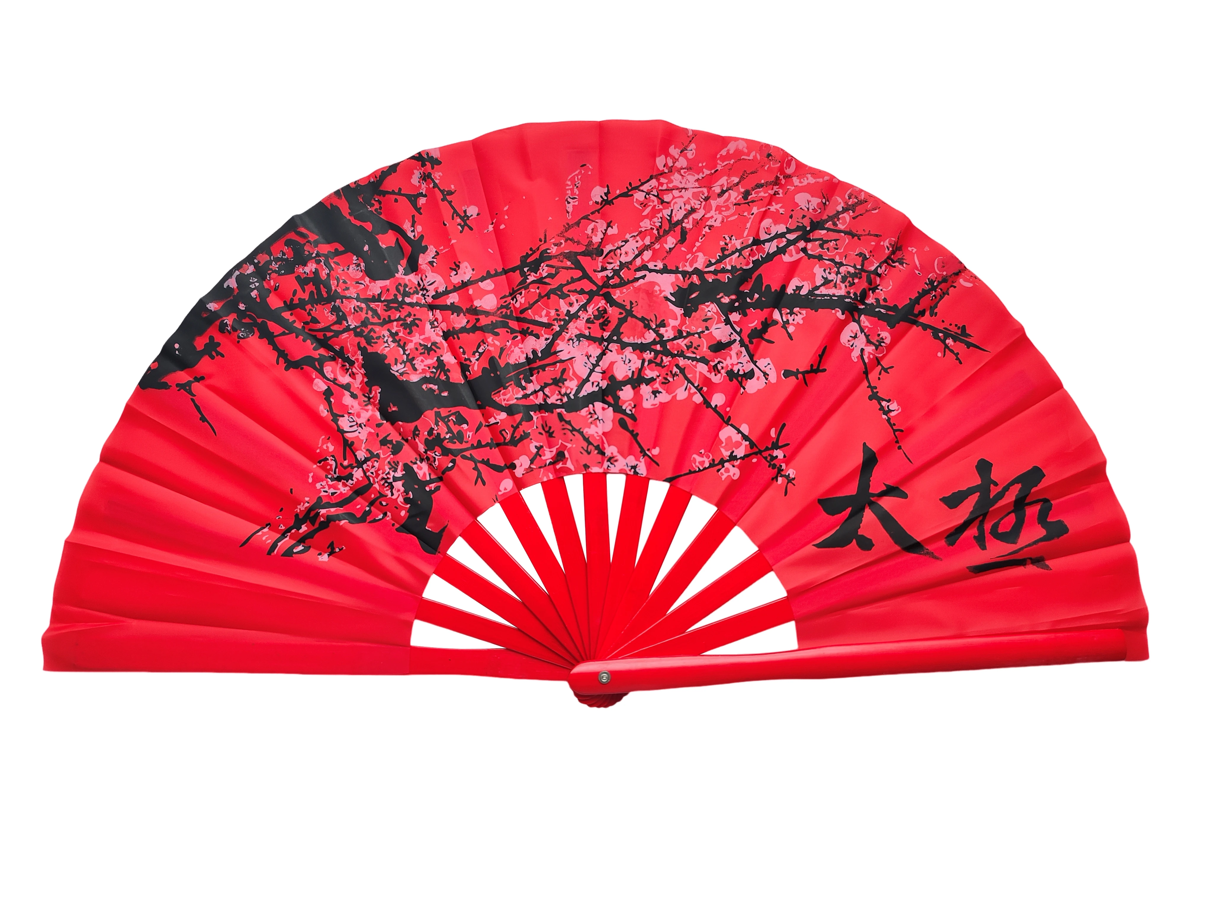 Tai Chi Fan Bamboo Kung Fu Martial Arts 34 Centimeter Fans Wushu Art Martiaux Cosplay Dance Performance Fan Red Kun Master