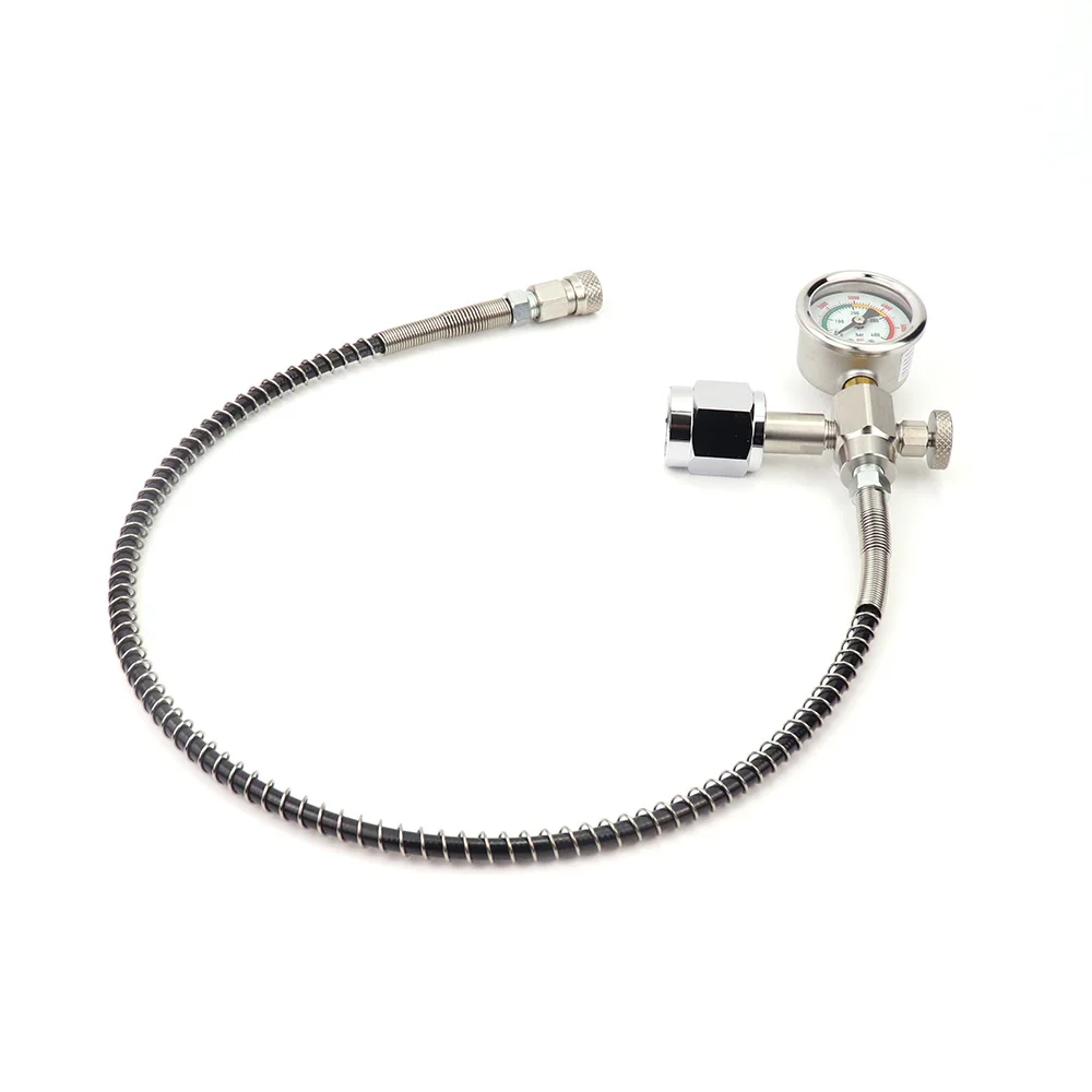 Scba Fill Station Charging Adapter For CGA347 SCBA SCOTT MSA Tank With Hose Gauge Quick Disconnect