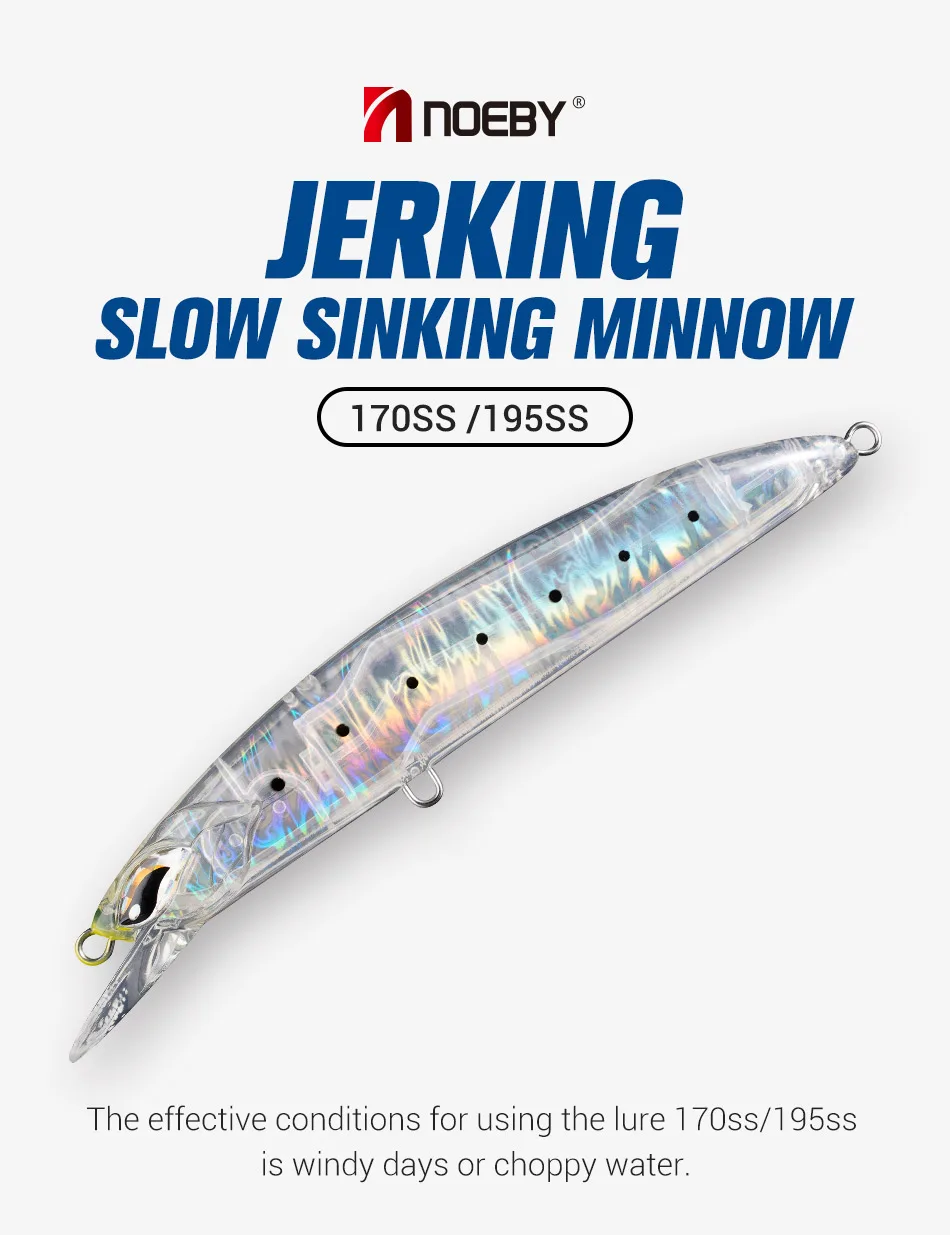 NOEBY Heavy Sinking Minnow Lure 170mm 56g 195mm 84g Jerkbait Long Cast Tuna GT Big Game Saltwater