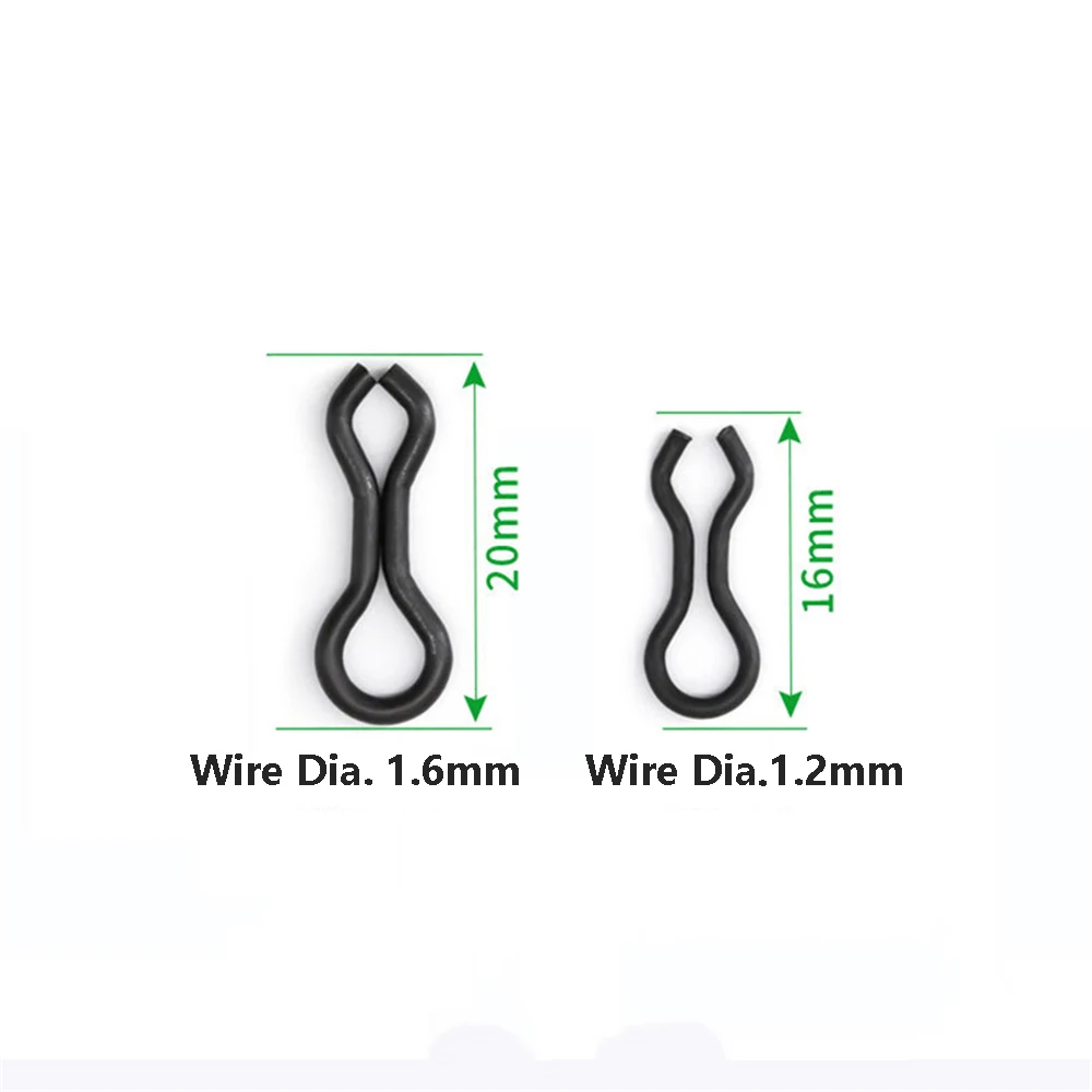 1000pcs Matt Black Carp Splay Rings Swivel Buckle Lure Leader Sinker Eyes Lure Connector Fishing Goods Tackle Accessories Pesca