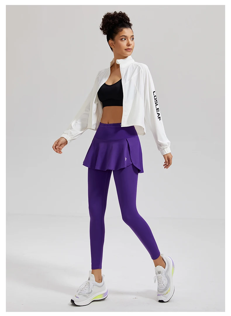 2023 Women High Waist Tennis Pants Running Skirt Legging Gym Fitness Yoga Skort Sports Golf One-piece Leggings With Pockets