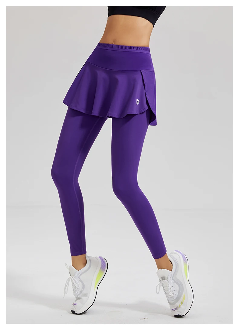 2023 Women High Waist Tennis Pants Running Skirt Legging Gym Fitness Yoga Skort Sports Golf One-piece Leggings With Pockets