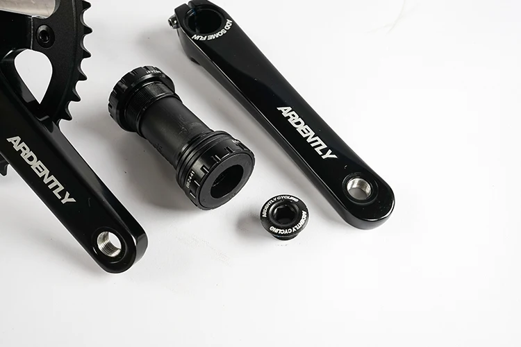 Ardently Bicycle Hollow Integrated Crankset FixeGear Crank 48T 165mm Track Single Speed Bike Crank Set BCD144mm Alumniun With BB