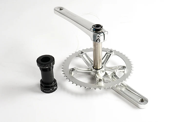Ardently Bicycle Hollow Integrated Crankset FixeGear Crank 48T 165mm Track Single Speed Bike Crank Set BCD144mm Alumniun With BB