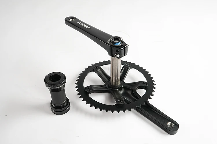 Ardently Bicycle Hollow Integrated Crankset FixeGear Crank 48T 165mm Track Single Speed Bike Crank Set BCD144mm Alumniun With BB