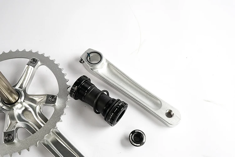 Ardently Bicycle Hollow Integrated Crankset FixeGear Crank 48T 165mm Track Single Speed Bike Crank Set BCD144mm Alumniun With BB
