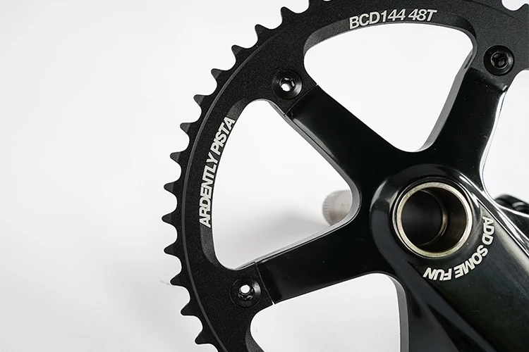 Ardently Bicycle Hollow Integrated Crankset FixeGear Crank 48T 165mm Track Single Speed Bike Crank Set BCD144mm Alumniun With BB