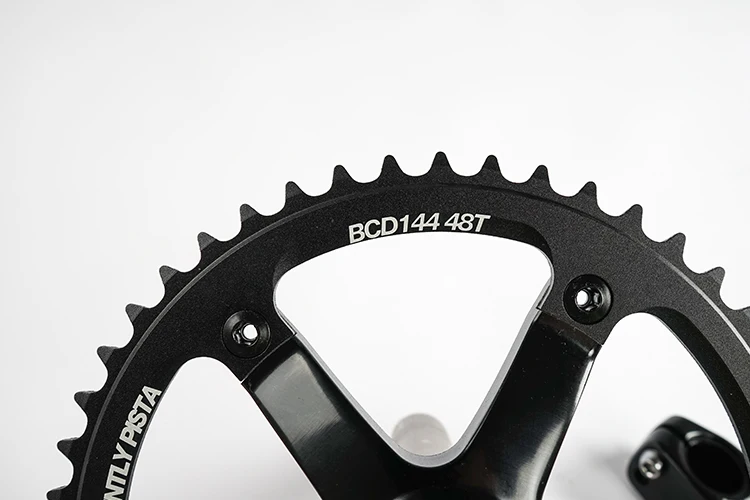 Ardently Bicycle Hollow Integrated Crankset FixeGear Crank 48T 165mm Track Single Speed Bike Crank Set BCD144mm Alumniun With BB