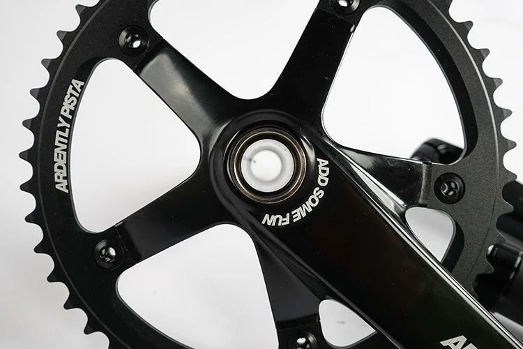Ardently Bicycle Hollow Integrated Crankset FixeGear Crank 48T 165mm Track Single Speed Bike Crank Set BCD144mm Alumniun With BB