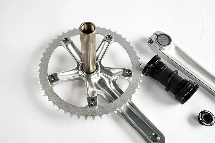 Ardently Bicycle Hollow Integrated Crankset FixeGear Crank 48T 165mm Track Single Speed Bike Crank Set BCD144mm Alumniun With BB