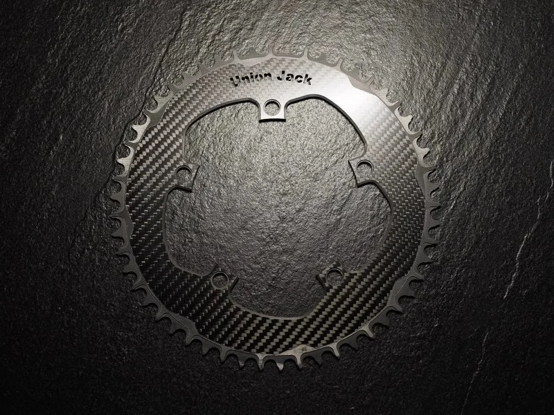 Unionjack Road bike chainring carbon 48T 50T 52T 54T 56T 58T 130BCD chainwheel for brompton birdy for dahon carbon chain wheel