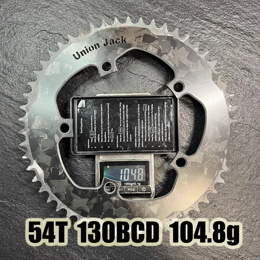 Unionjack Road bike chainring carbon 48T 50T 52T 54T 56T 58T 130BCD chainwheel for brompton birdy for dahon carbon chain wheel