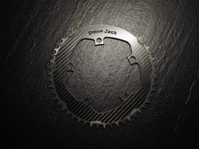 Unionjack Road bike chainring carbon 48T 50T 52T 54T 56T 58T 130BCD chainwheel for brompton birdy for dahon carbon chain wheel