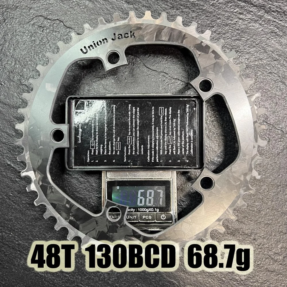 Unionjack Road bike chainring carbon 48T 50T 52T 54T 56T 58T 130BCD chainwheel for brompton birdy for dahon carbon chain wheel