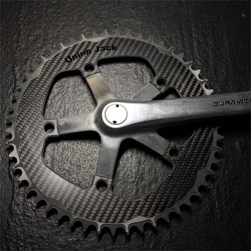 Unionjack Road bike chainring carbon 48T 50T 52T 54T 56T 58T 130BCD chainwheel for brompton birdy for dahon carbon chain wheel
