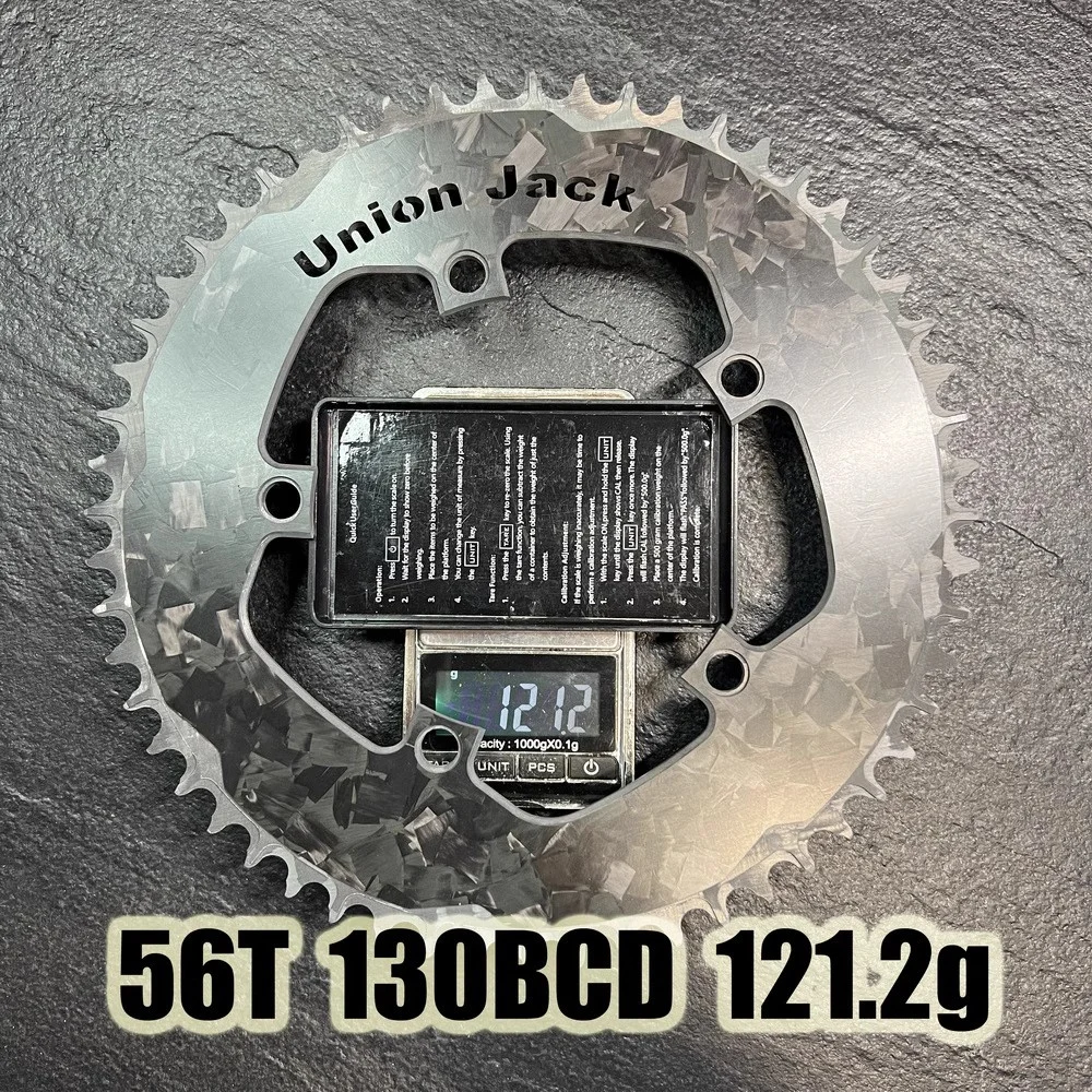 Unionjack Road bike chainring carbon 48T 50T 52T 54T 56T 58T 130BCD chainwheel for brompton birdy for dahon carbon chain wheel