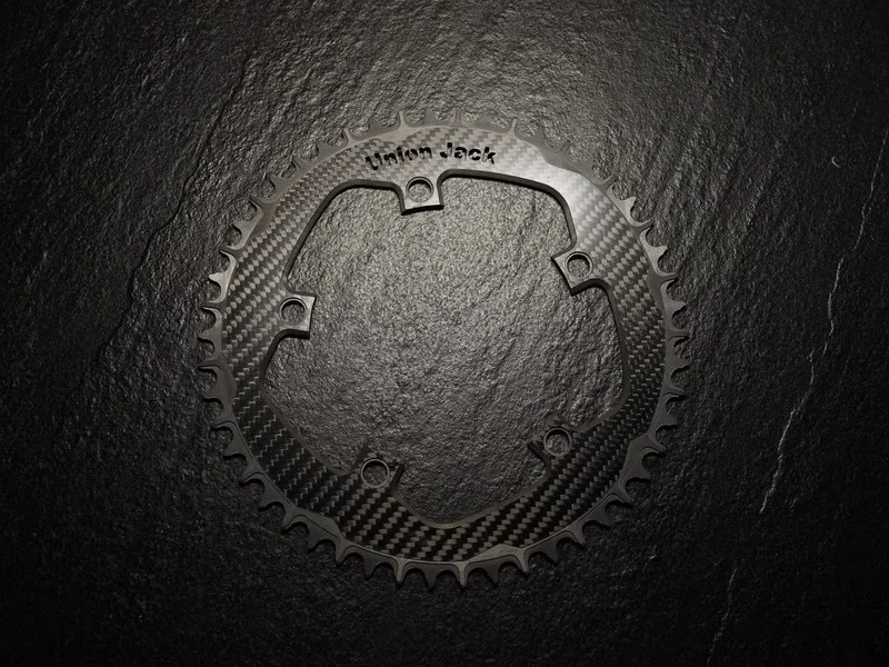 Unionjack Road bike chainring carbon 48T 50T 52T 54T 56T 58T 130BCD chainwheel for brompton birdy for dahon carbon chain wheel