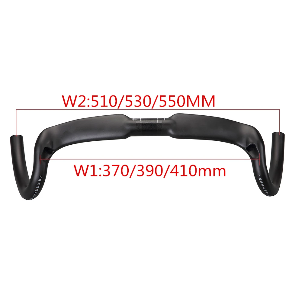 New Carbon Gravel Handlebar Big Flare Bar Cyclocross Road Bike Handlebars 370/390/410/430/mm Carbon Fiber Bicycle Handlebar