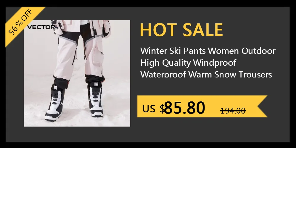 VECTOR Men and Women 3L Ski Pants Windproof and Waterproof Solona Fabric Outdoor Skiing Other Autumn Winter Outdoor Activitie