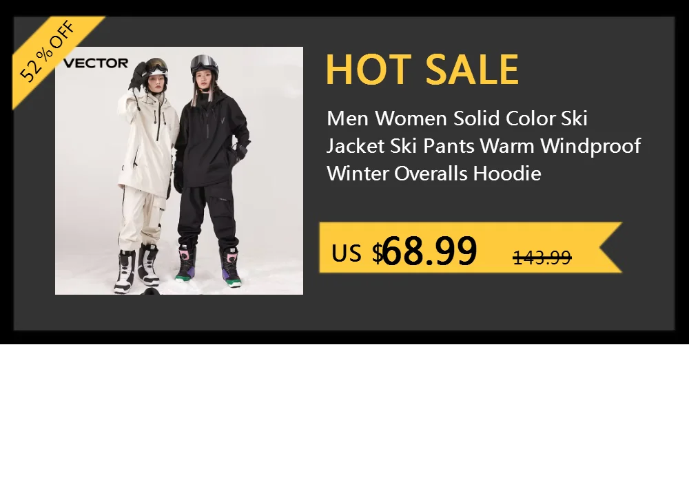 VECTOR Men and Women 3L Ski Pants Windproof and Waterproof Solona Fabric Outdoor Skiing Other Autumn Winter Outdoor Activitie