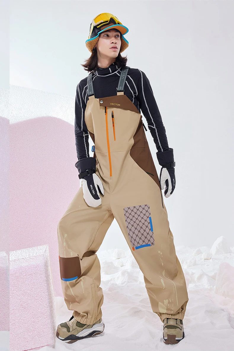 VECTOR Men and Women 3L Ski Pants Windproof and Waterproof Solona Fabric Outdoor Skiing Other Autumn Winter Outdoor Activitie