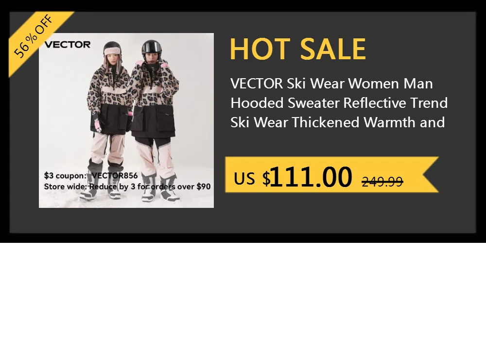 VECTOR Men and Women 3L Ski Pants Windproof and Waterproof Solona Fabric Outdoor Skiing Other Autumn Winter Outdoor Activitie