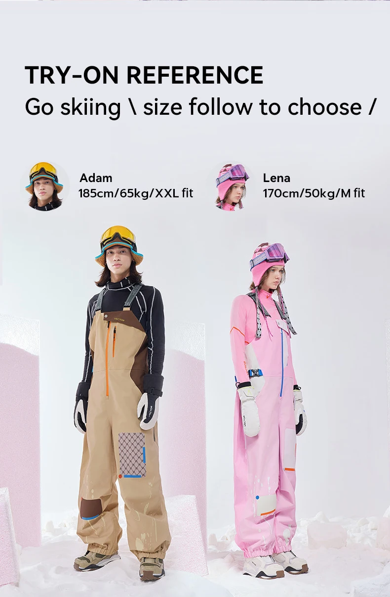 VECTOR Men and Women 3L Ski Pants Windproof and Waterproof Solona Fabric Outdoor Skiing Other Autumn Winter Outdoor Activitie