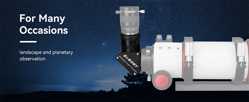 Svbony SV223 1.25/2 inch 99% Reflective Dielectric Coating 90° Clicklock Mirror 1/10 Lambda for Linking Eyepiece and Objective