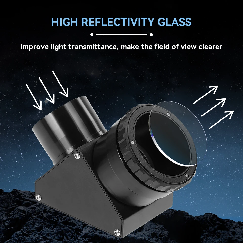 Svbony SV223 1.25/2 inch 99% Reflective Dielectric Coating 90° Clicklock Mirror 1/10 Lambda for Linking Eyepiece and Objective