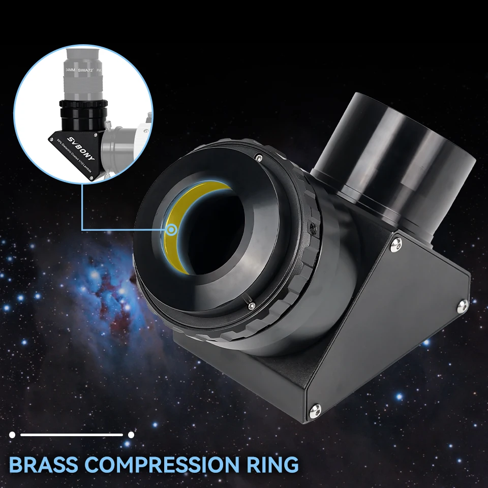 Svbony SV223 1.25/2 inch 99% Reflective Dielectric Coating 90° Clicklock Mirror 1/10 Lambda for Linking Eyepiece and Objective