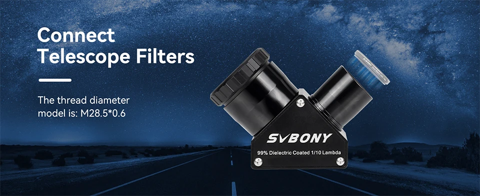 Svbony SV223 1.25/2 inch 99% Reflective Dielectric Coating 90° Clicklock Mirror 1/10 Lambda for Linking Eyepiece and Objective