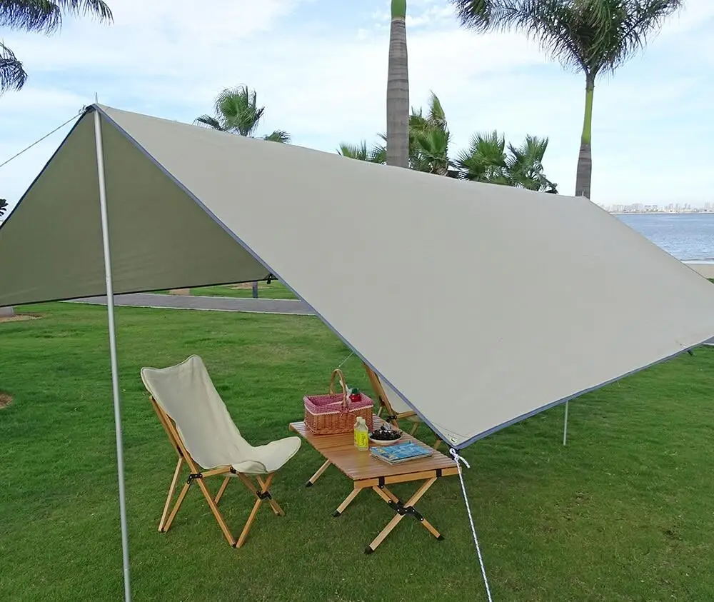 3x3 3x4 3x5 4x4 Sunshade Tarp Outdoor Camping Waterproof Awning Silver Coating UV Sun Shelter Picnic BBQ Lightweight Sun Canopy