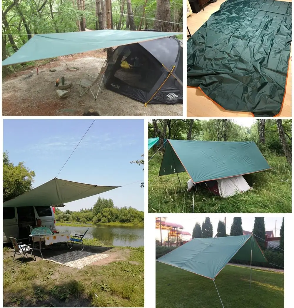3x3 3x4 3x5 4x4 Sunshade Tarp Outdoor Camping Waterproof Awning Silver Coating UV Sun Shelter Picnic BBQ Lightweight Sun Canopy