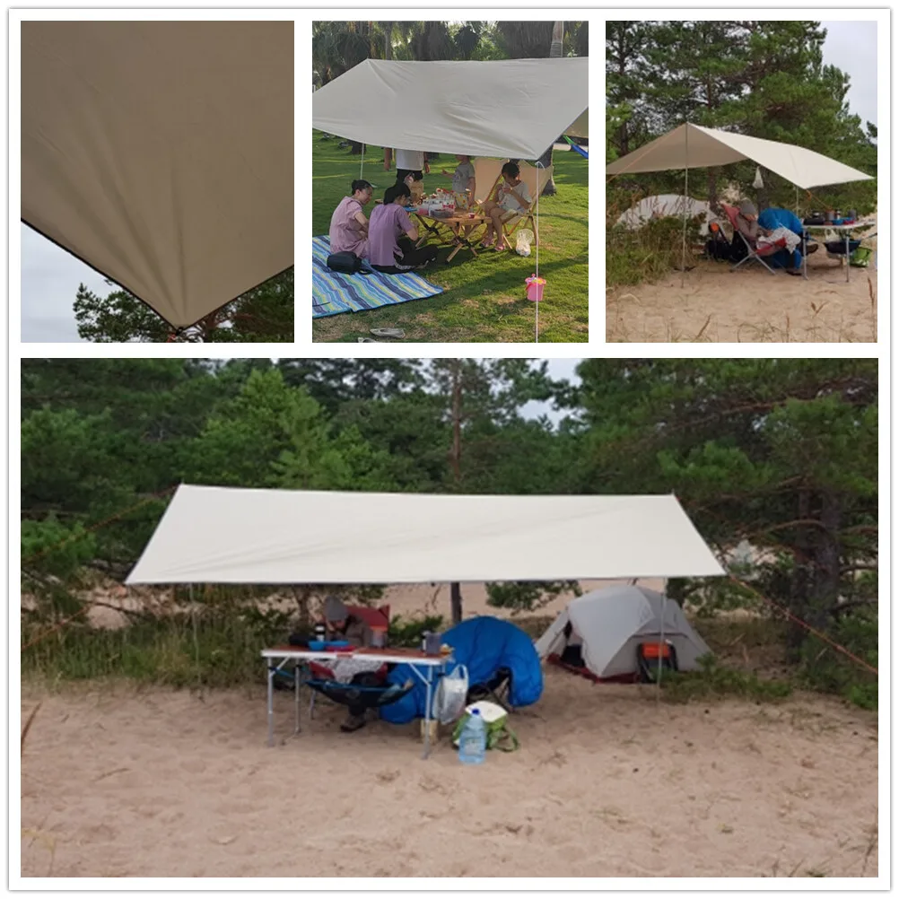 3x3 3x4 3x5 4x4 Sunshade Tarp Outdoor Camping Waterproof Awning Silver Coating UV Sun Shelter Picnic BBQ Lightweight Sun Canopy