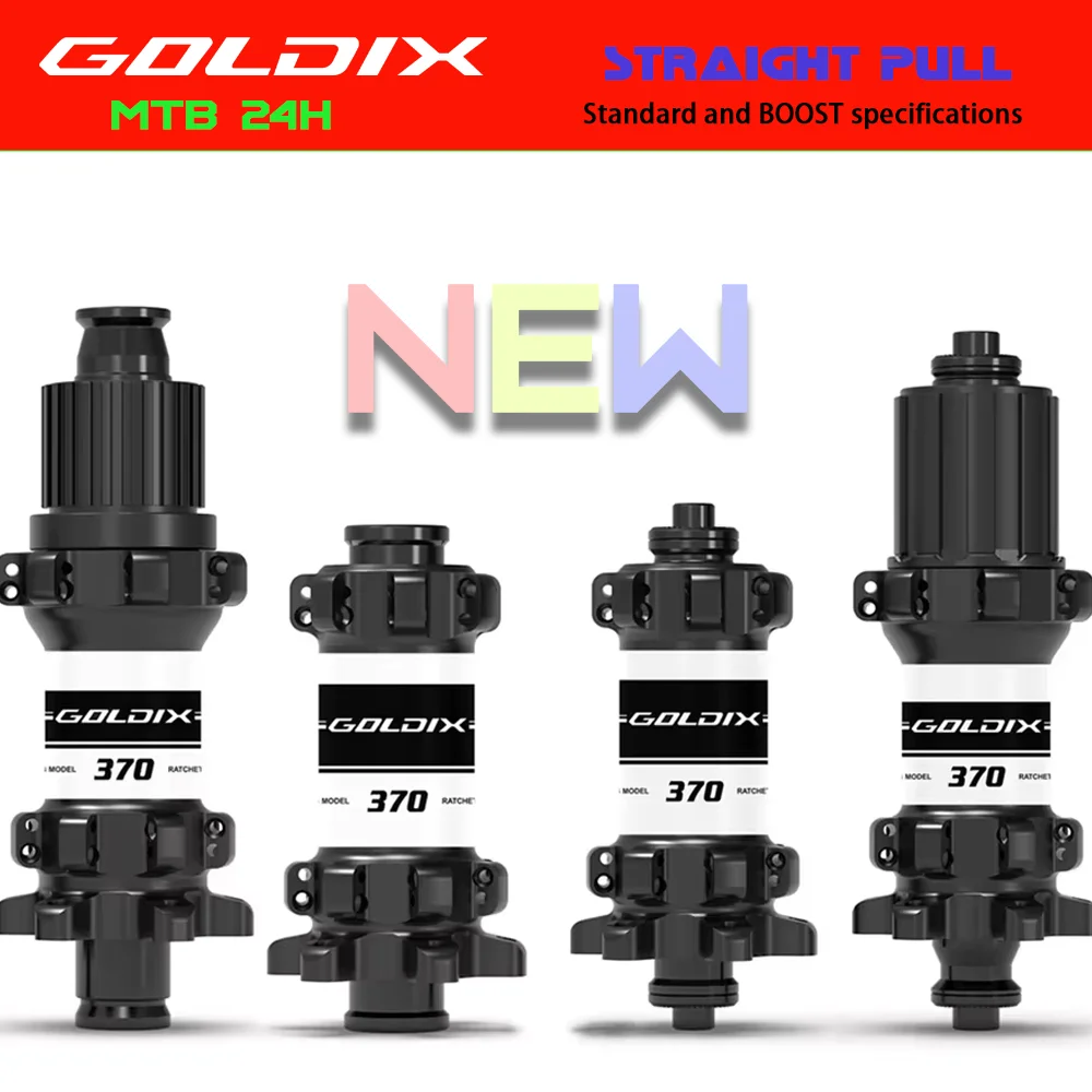 GOLDIX M370 MTB Bike Hub 24H Straight Pull 6-Bolt Disc Brake 36T Ratchet Sealed Bearing Boost HG XD MS Freehub Thru Axle Hubset
