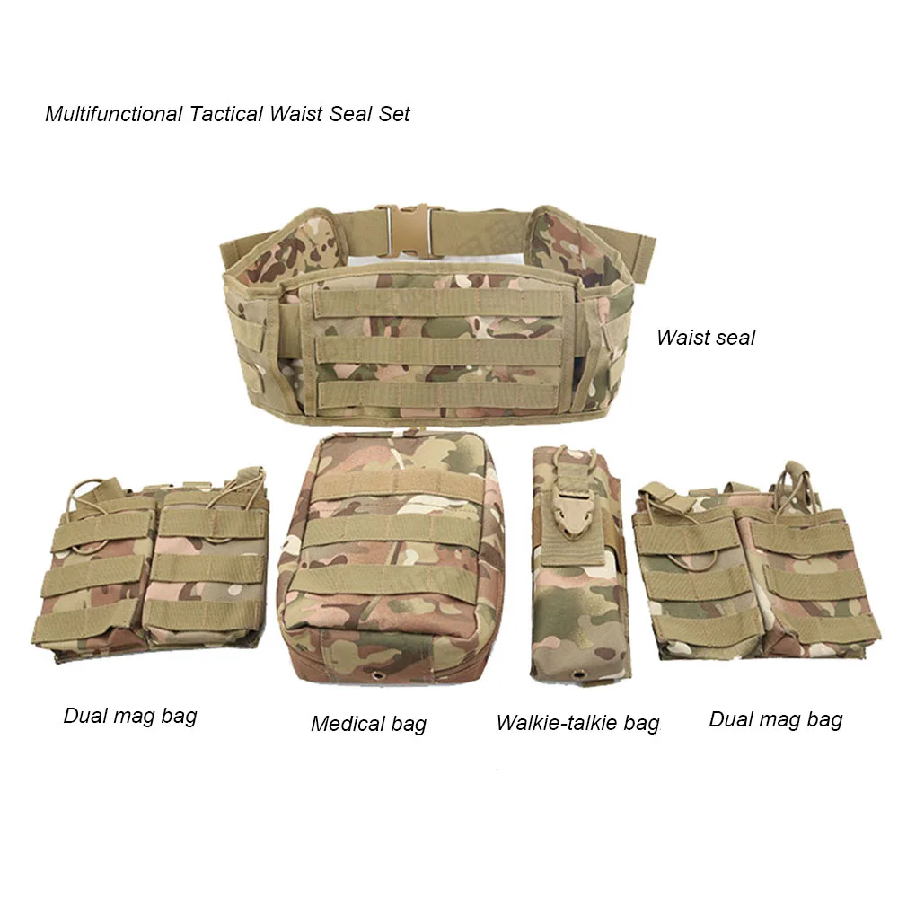 Outdoor Hunting Battle Belt Sets Duty Belts Law Enforcement Multi-functional Tactical Molle Belt with Accessories Pouches