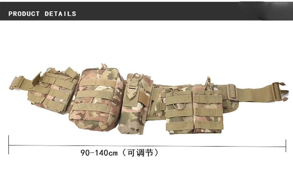 Outdoor Hunting Battle Belt Sets Duty Belts Law Enforcement Multi-functional Tactical Molle Belt with Accessories Pouches