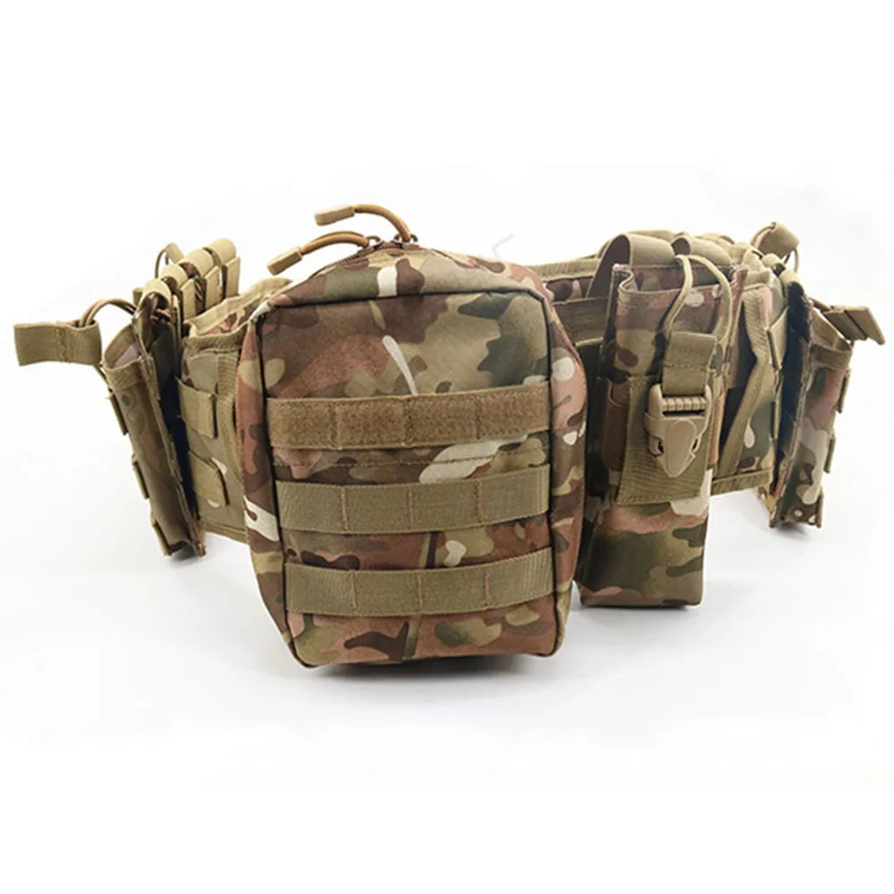 Outdoor Hunting Battle Belt Sets Duty Belts Law Enforcement Multi-functional Tactical Molle Belt with Accessories Pouches