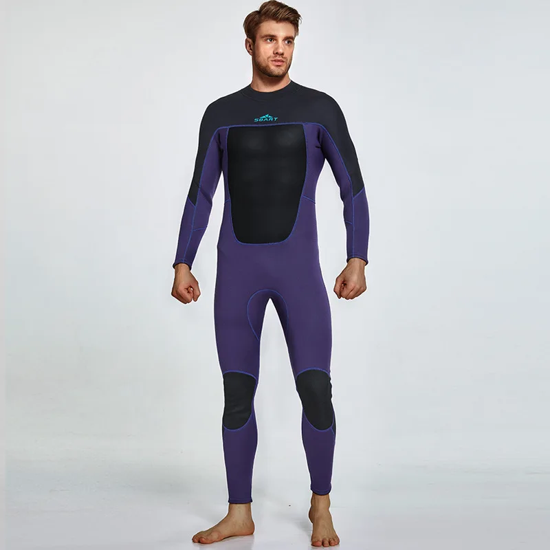 Mens Wetsuit 3mm Neoprene Full Body Long Sleeve Dive Skin for Spearfishing,Snorkeling, Surfing,Canoeing,Scuba Diving With Zip
