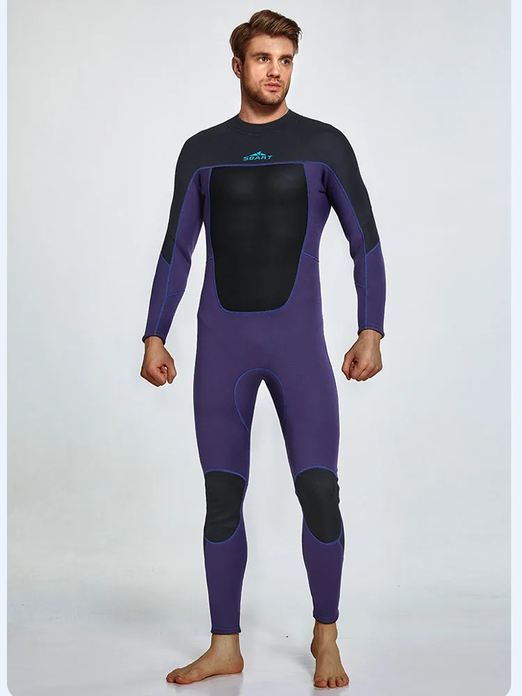 Mens Wetsuit 3mm Neoprene Full Body Long Sleeve Dive Skin for Spearfishing,Snorkeling, Surfing,Canoeing,Scuba Diving With Zip