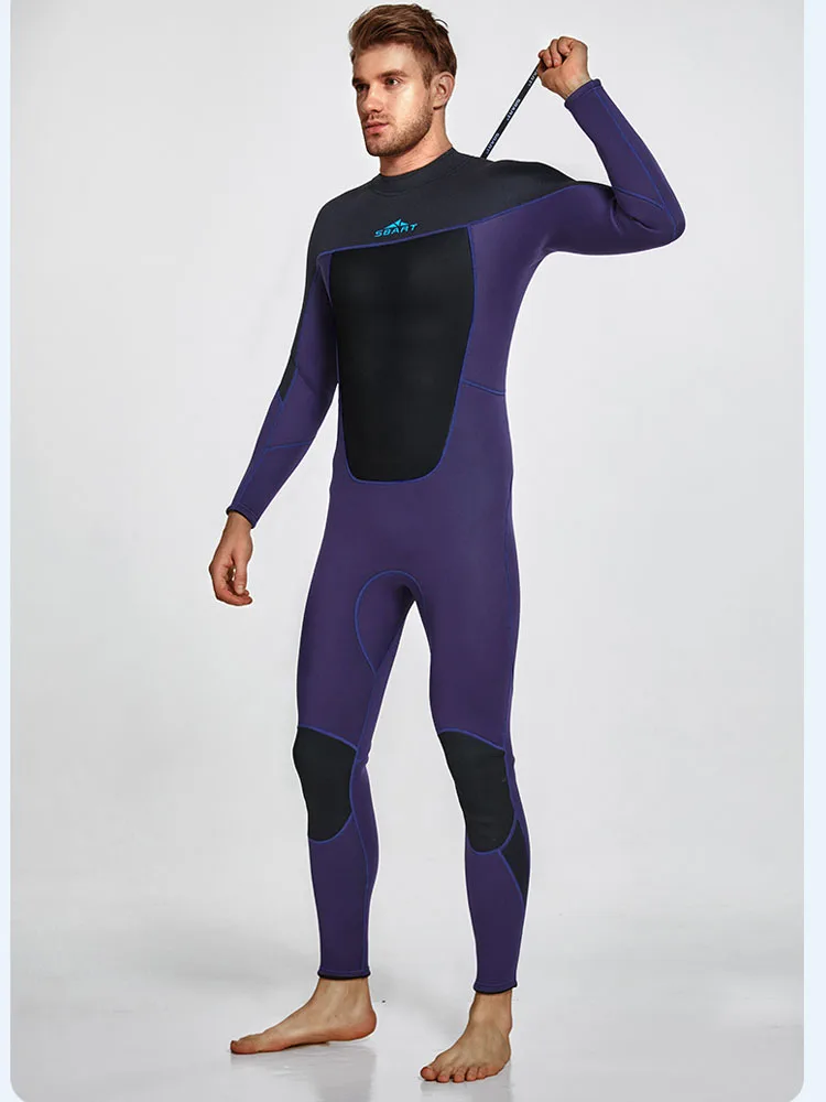 Mens Wetsuit 3mm Neoprene Full Body Long Sleeve Dive Skin for Spearfishing,Snorkeling, Surfing,Canoeing,Scuba Diving With Zip