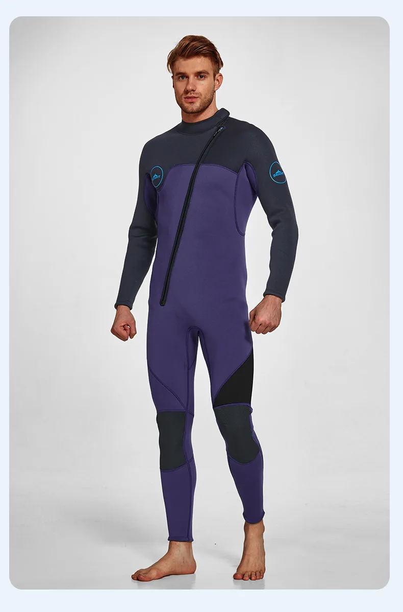 Mens Wetsuit 3mm Neoprene Full Body Long Sleeve Dive Skin for Spearfishing,Snorkeling, Surfing,Canoeing,Scuba Diving With Zip