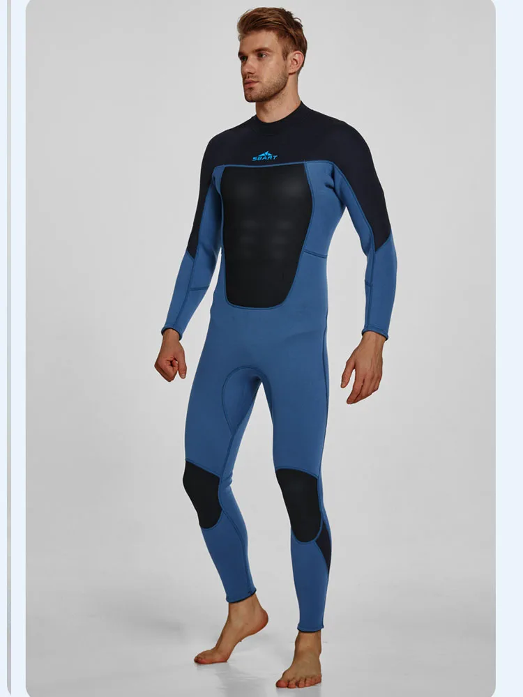 Mens Wetsuit 3mm Neoprene Full Body Long Sleeve Dive Skin for Spearfishing,Snorkeling, Surfing,Canoeing,Scuba Diving With Zip
