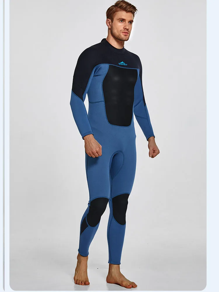 Mens Wetsuit 3mm Neoprene Full Body Long Sleeve Dive Skin for Spearfishing,Snorkeling, Surfing,Canoeing,Scuba Diving With Zip