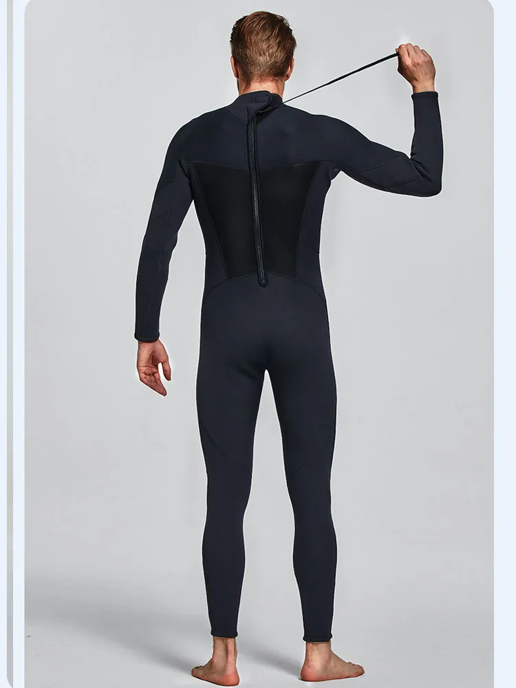 Mens Wetsuit 3mm Neoprene Full Body Long Sleeve Dive Skin for Spearfishing,Snorkeling, Surfing,Canoeing,Scuba Diving With Zip