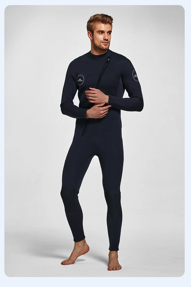 Mens Wetsuit 3mm Neoprene Full Body Long Sleeve Dive Skin for Spearfishing,Snorkeling, Surfing,Canoeing,Scuba Diving With Zip